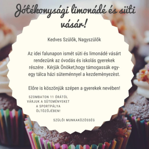 Idén is lesz limonádé- és süteményvásár a győrsövényházi falunapon