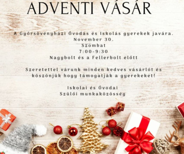 Adventi vásár lesz november 30-án