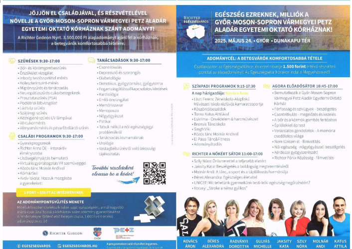 Ingyenes szűrések, szakorvosi vizsgálatok lesznek Győrben