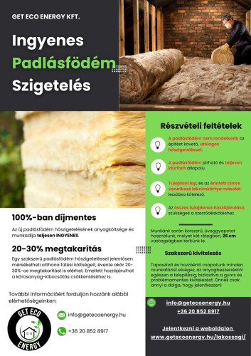 Ingyenes padlásfödém-szigetelés igényelhető Győrsövényházon
