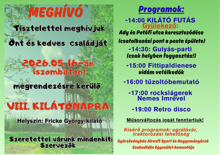 Május 16-án lesz az idei kilátónap